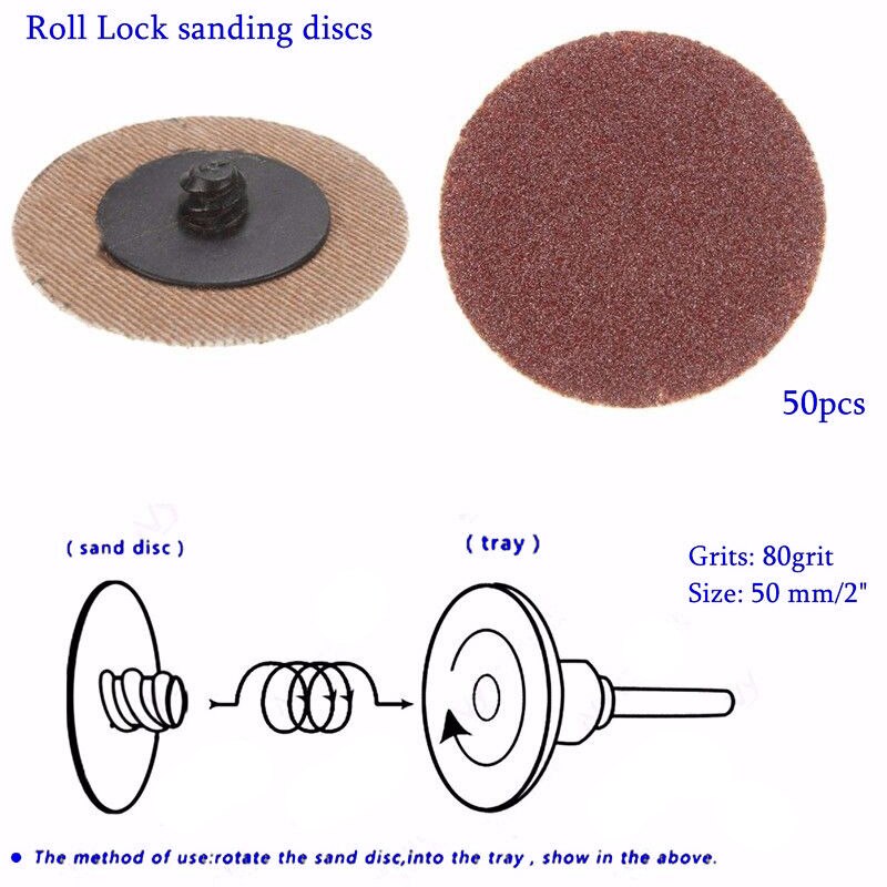 50 stks 80 Grit 2 Roll Lock Schuurpapier Schuren Discs Type R Roloc Sander Schurende