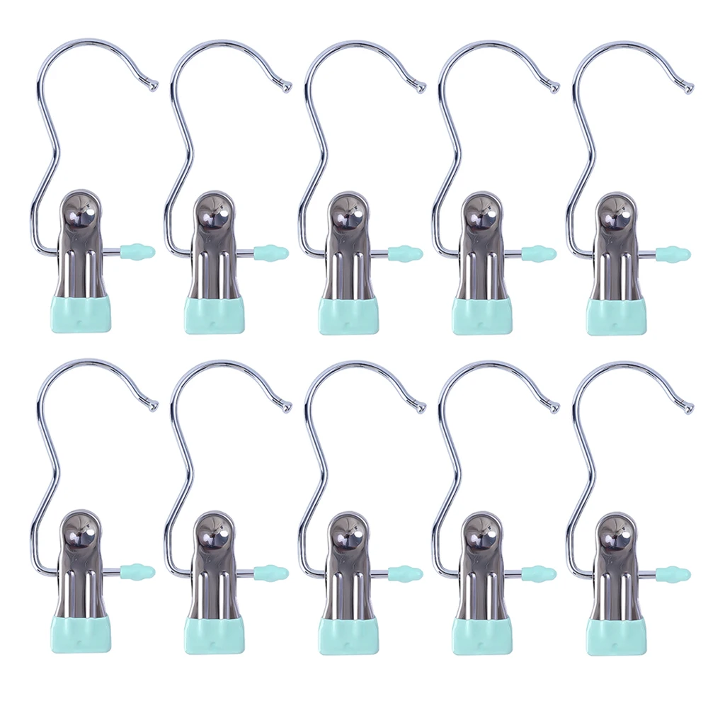 1-10 Stuks Clip Roestvrij Stalen Kleding Clip Multifunctionele Boot Organizer Wasknijpers Washaak Thuis Opslag voor Kleding Handdoek: XL / Clear