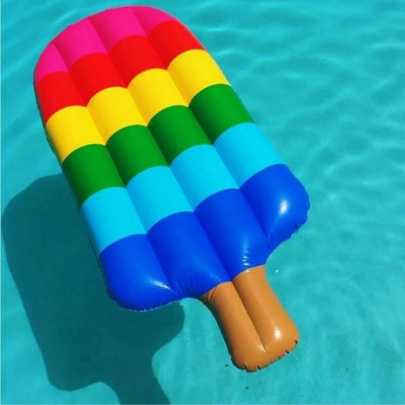 Adult super-large water inflatable ice-cream floating bed rainbow color floating raft