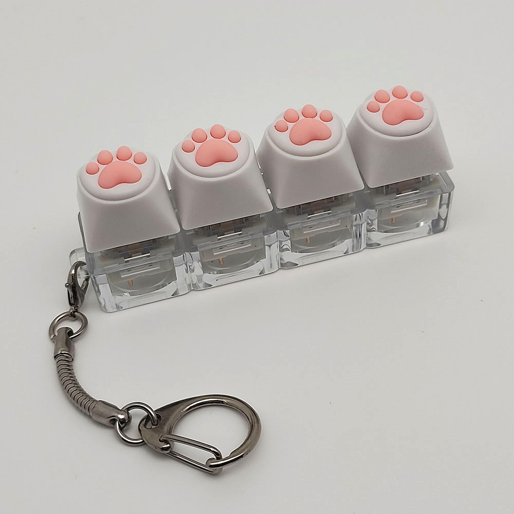Siliconen zachte kat klauwen sleutelhanger sleutelhanger hanger mobiele telefoon rugzak hanger desktop accessoires decompressie pers gereedschap: LICHT WIT