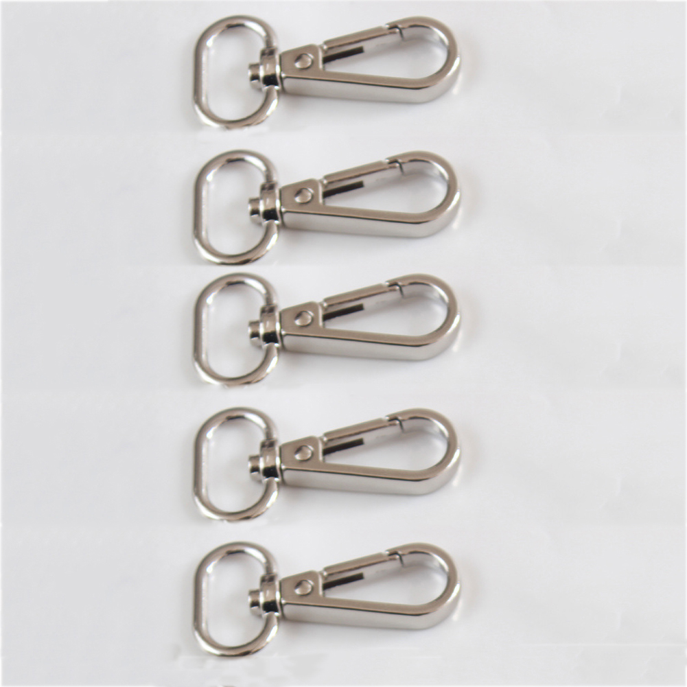 5Pcs 4 Sizes Metal Swivel Trigger Lobster Clasps For Bag Hook Key Chain DIY Zinc Alloy Gold Silver Belt Buckle Bag Accessories: silver L