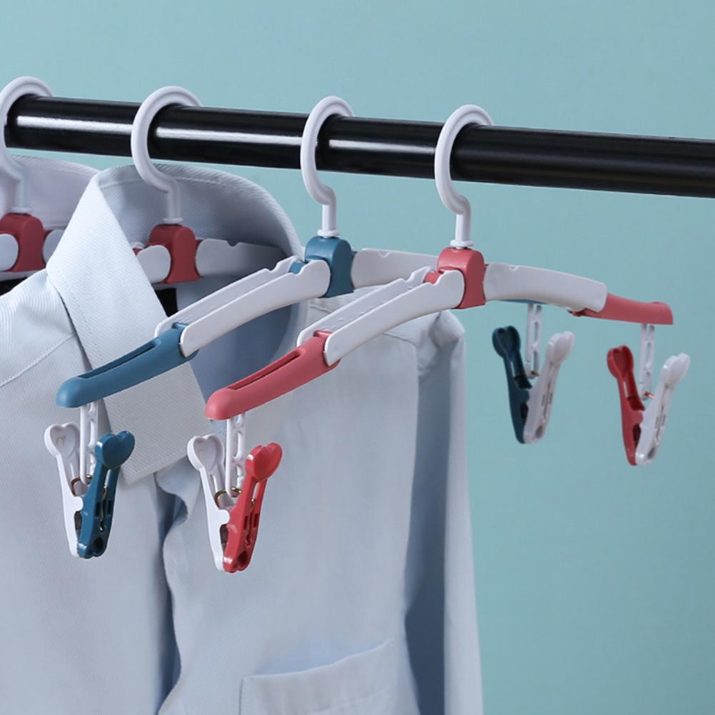 Travel Clothes Rack Hanger Portable Durable Folding Clothes Hanger Multifunction Stretch Drying Rack Home Wardrobe Storage