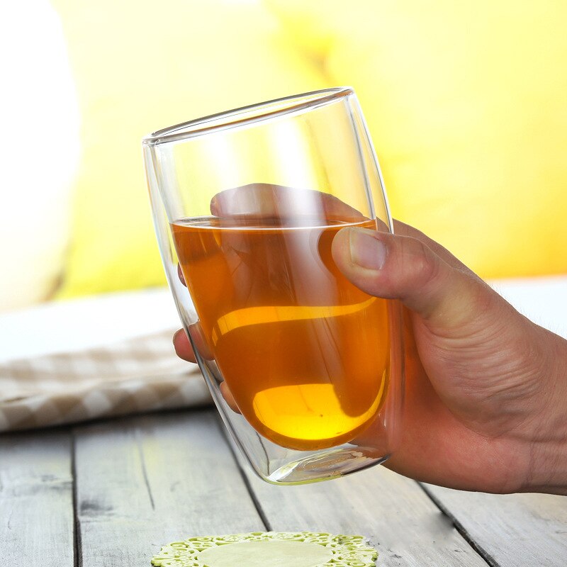 Double-layer Heat-resistant Glass Coffee Cup, Transparent Tea, Beverage Cup, Heat Preservation, Breakfast Milk Cup