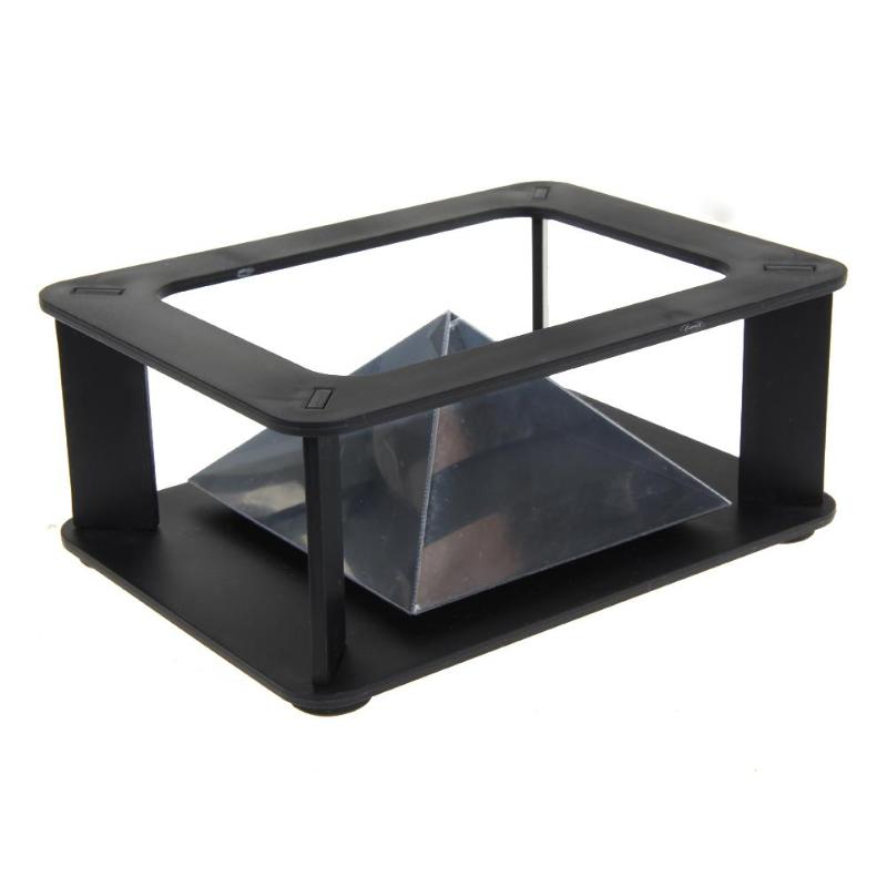 Alloyseed universal 3d holographic display stand projektor mini pyramid hologramm projektion vitrine für 3.5-6 zoll handy