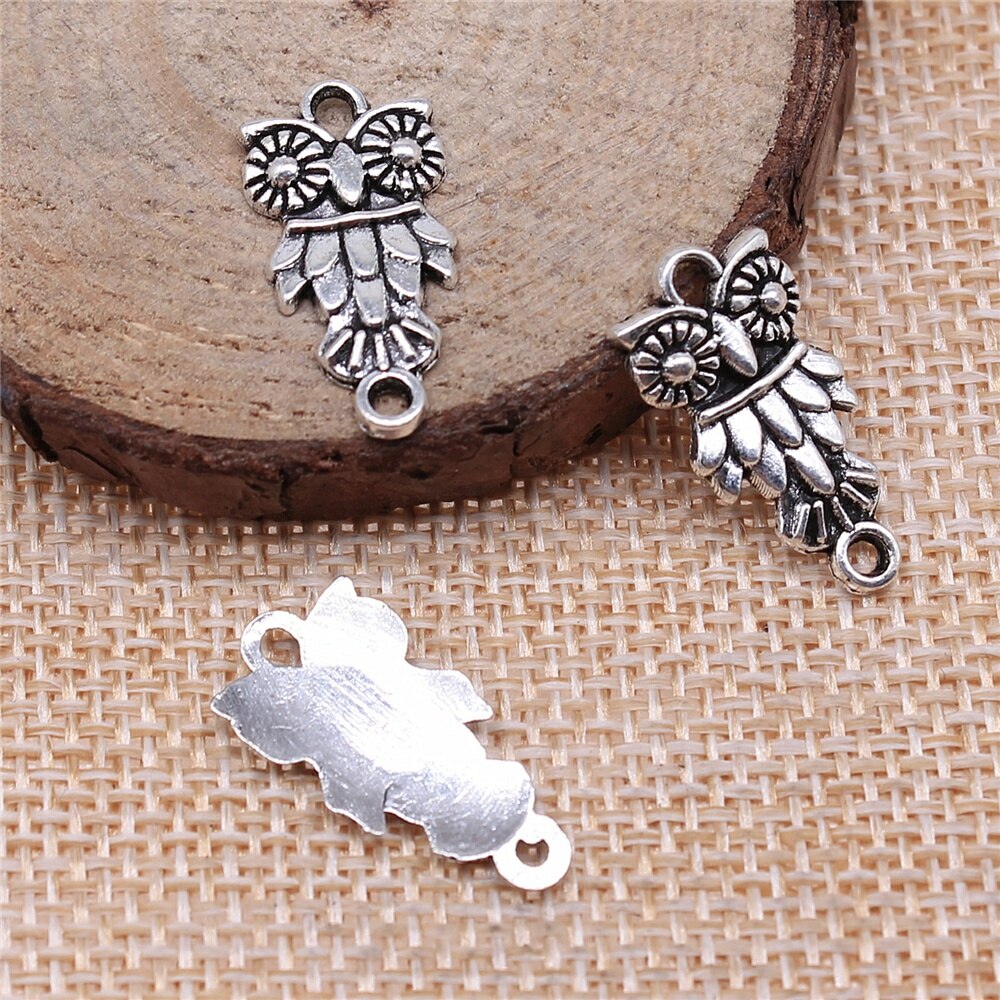 Wysiwyg 20 stuks 21 x 11mm antieke bronzen uil connector hanger uil connector bedel hanger uil hangers connector