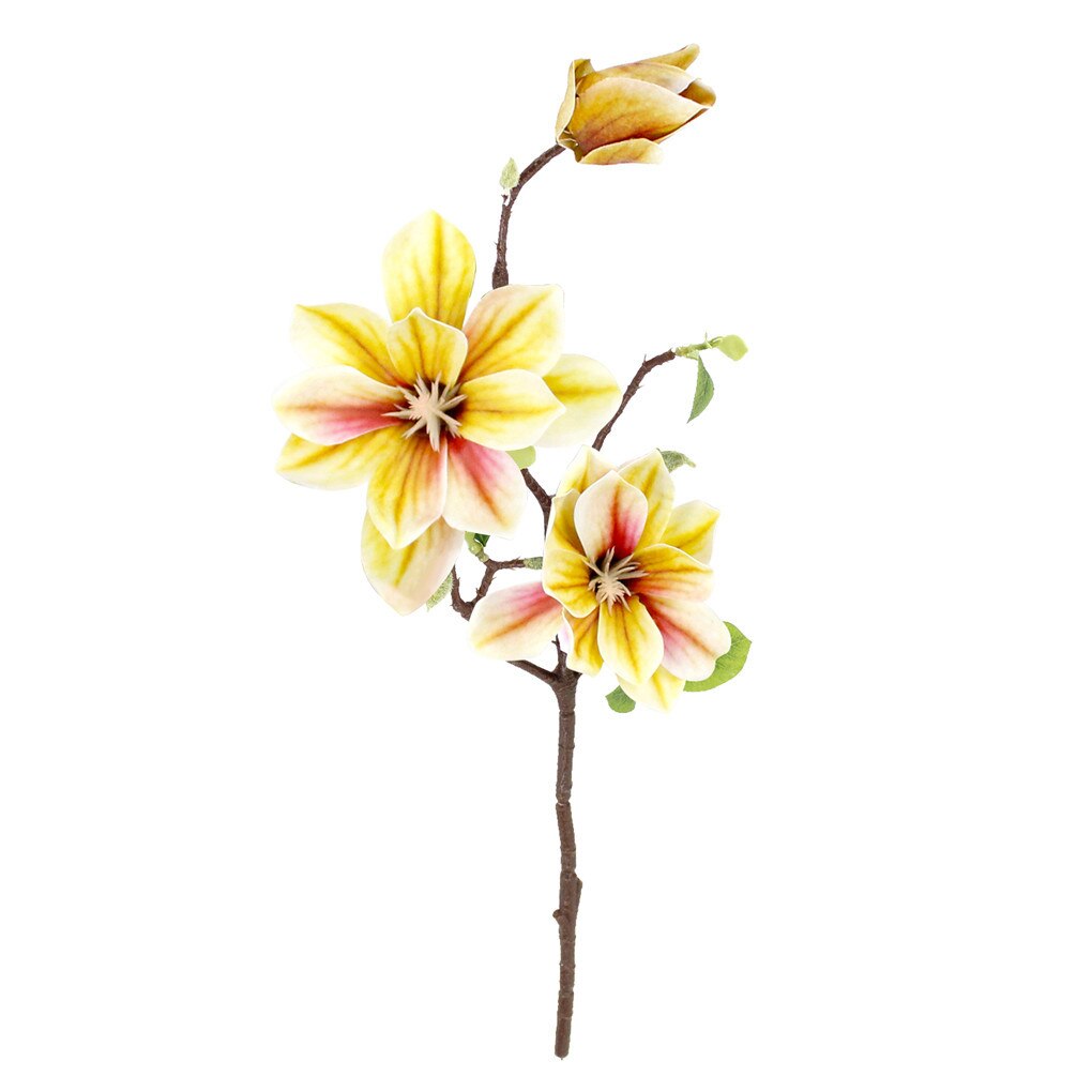 3-head Artificial Flower Branch Simulation Flower Bouquet with Leaves Home Office Floral Decor: 05