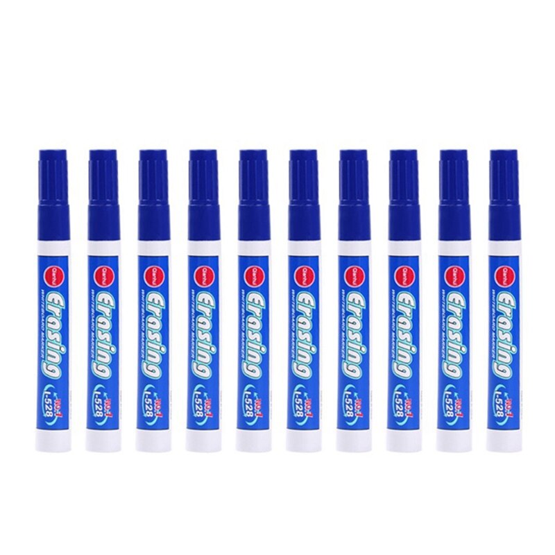 10 Stks/partij Kleurrijke Whiteboard Pen Zwart Wit Rood Board Markers Schoolbenodigdheden Kinderen Tekening Pen Voor Kleding Graffiti: Blue
