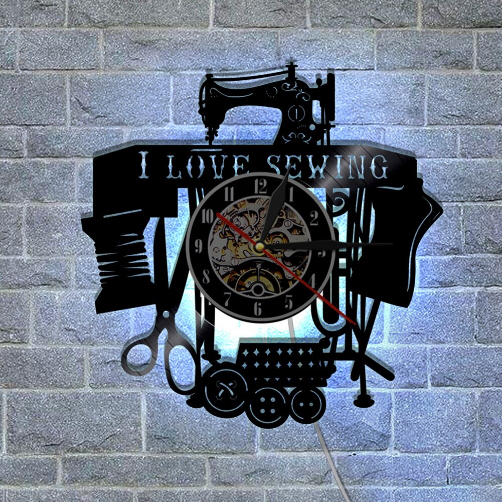 Akoestische Gitaar Klok Led Vinyl Record Custom Klok Stille Muziekinstrument Wandklok Art Home Decoratie