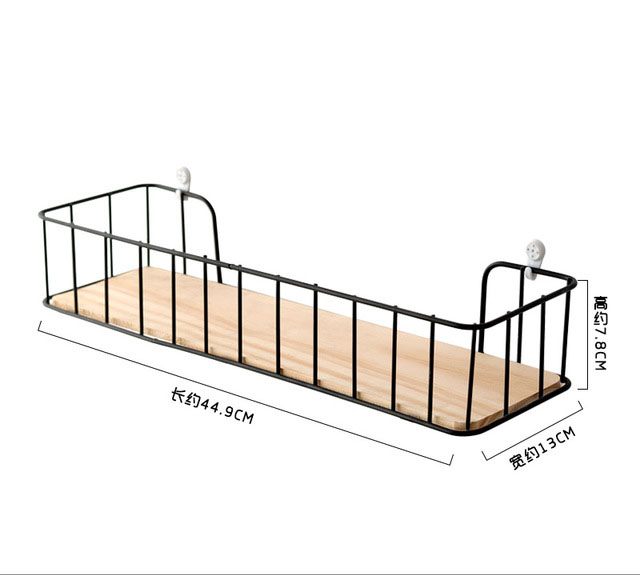 Dekorativa vägghyllor järn trähyllor garage kit förvaringsställ rum dekoration travar ornament förvaringsställ: Svart stor