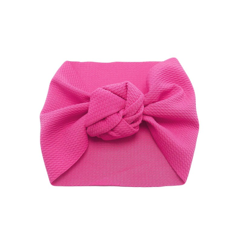 Grote Boog Knoop Headwrap Baby Hoofdband Top Knoop Hoofdbanden Over Sized Boog Haar Tulband Pasgeboren Head Band Girl Grote haarelastiekjes: Rose Rood