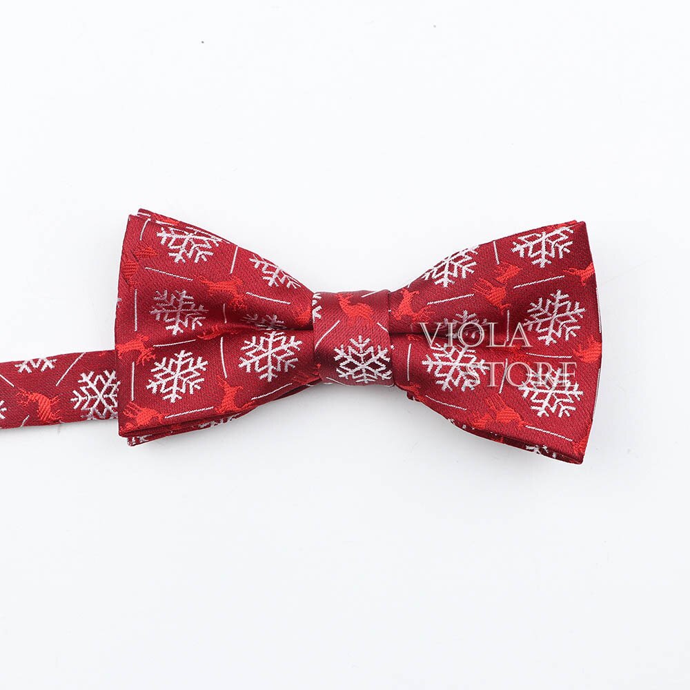 Pajarita de Papá Noel, padre e hijo, conjunto de poliéster, copo de nieve, para Navidad, para hombres y niños, accesorio para corbata: Kids 5