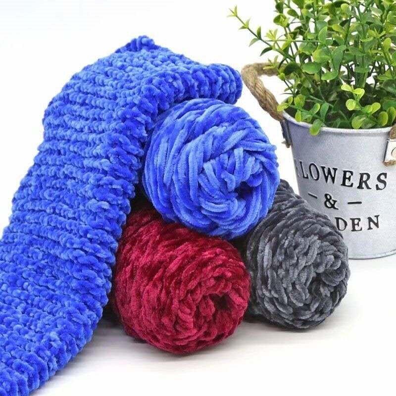 Velvet Yarn Crochet Chenille Knitting Yarn DIY Thread Baby Blanket Sewing Supplies 1 Roll Chenille Yarn Threads Knitting