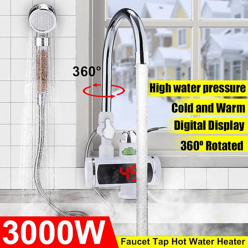 Grifo de 220V, calentador de agua eléctrico para ducha, calentador de pantalla LCD, grifo de agua , grifo eléctrico para cocina, calentador de agua