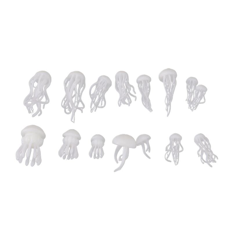 16 unids/set de Material de relleno de epoxi de cristal de resina oceánica Mini modelado de medusas 3D