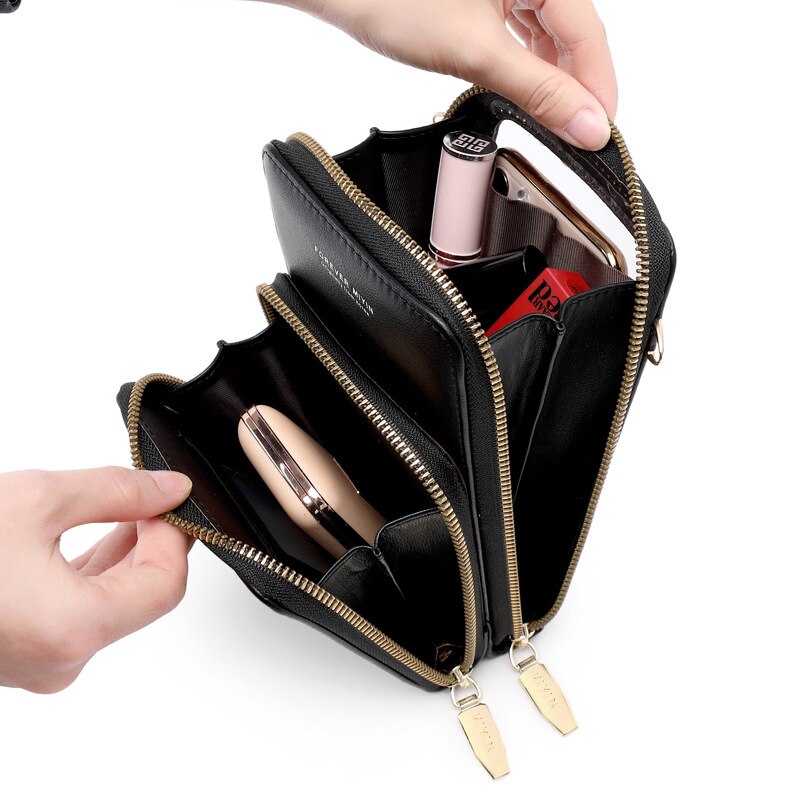 Transparante Tastbaar Telefoon Pocket Schoudertassen Voor Vrouwen Handtas Dames Kleine Crossbody Bag Pu Leer Vrouwelijke Messenger Purse