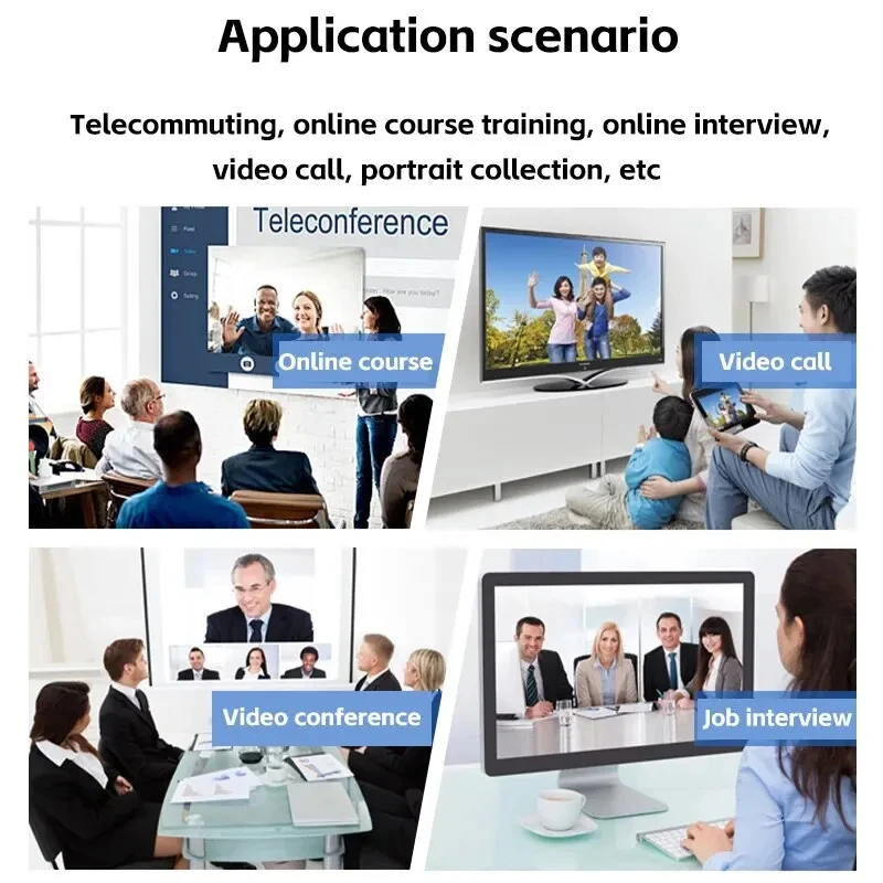Câmera USB HD 1080P para Computador com Microfone Integrado, Câmera de Rede USB, Webcam para Trabalho com Tripé e Microfone