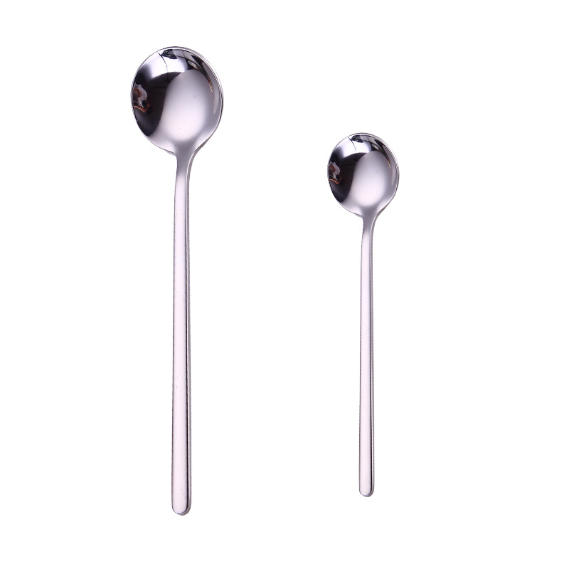 2pcs 304 Stainless Steel Small Spoon Round Head Spoon Korean Coffee Spoon Honey Small Round Spoon Dessert Stirring Spoon