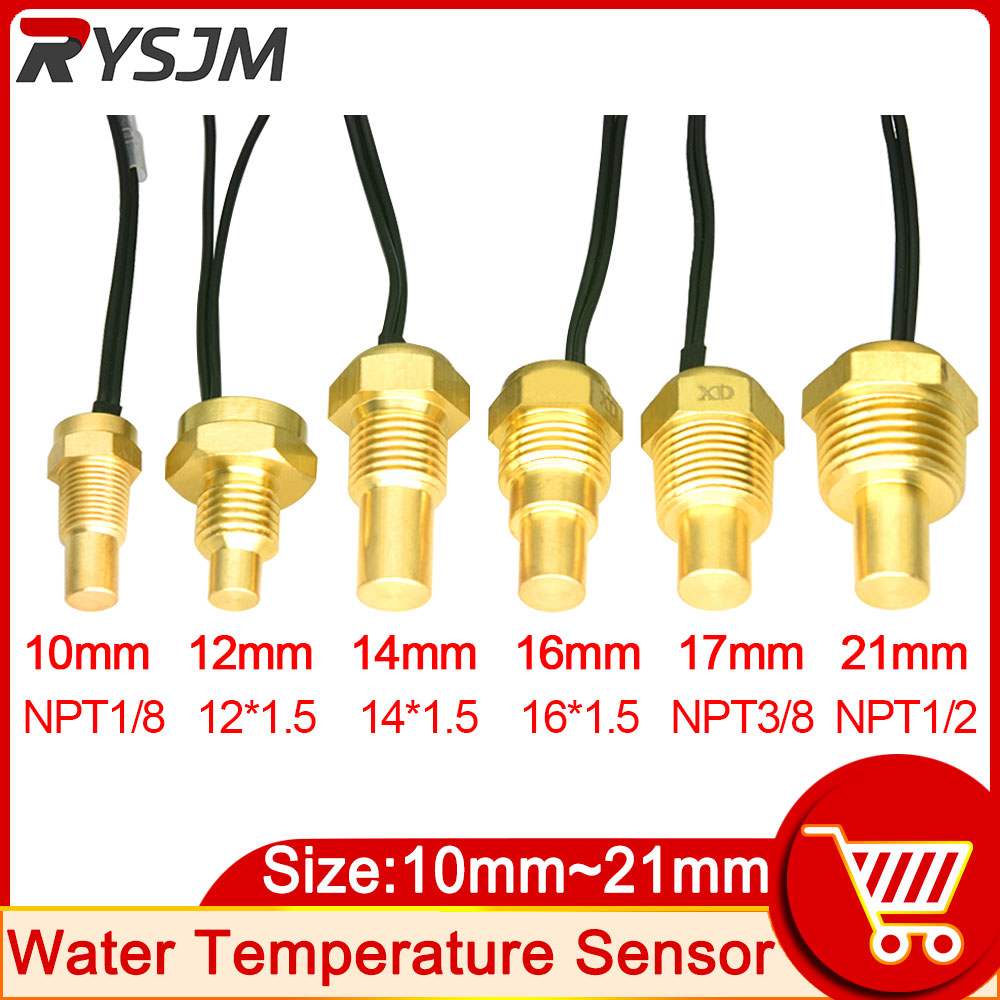 12V/24V Water Temperatuur Sensor Temp Afzender 50K Hoofd Plug 10Mm 12Mm 14Mm 16Mm Voor Auto Vrachtwagen Gauge Elektrische Meter Npt 3/8 1/8
