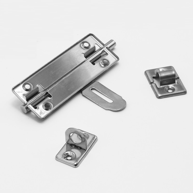 4 Inch 5 Inch 6 Inch Hardware Door Lock Barrel Bolt Latch Padlock Clasp Set Brushed Stainless Steel Candados De Seguridad