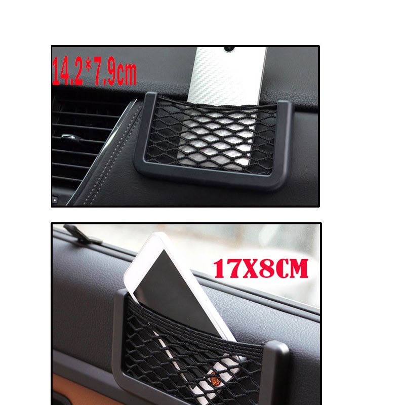 Small Medium Large Stick Glove Network Car Auto String Mesh Bag Storage Pouch For Mobile Phone Holder Cell Mount Air Vent Cradle
