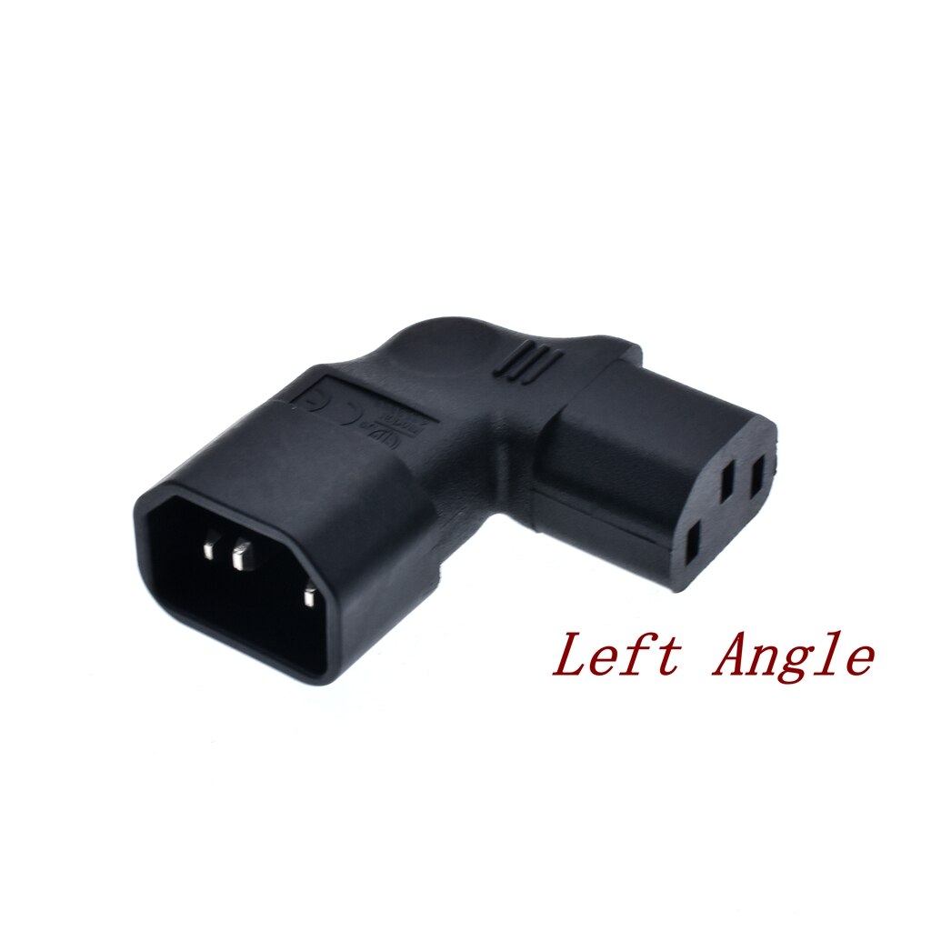Iec 60320 c13 vinkel omformer vinkel skjøtekabel  c13 to c14 pdu opp og ned rett vinkel strømkabler hann til hunn ac strømledning: Venstre vinkeladapter