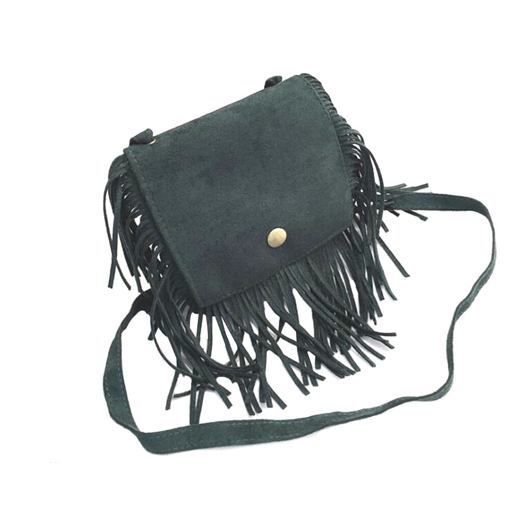 Quaste Mini Bote Tasche freundlicher Mädchen Handtaschen Geldbörse freundlicher Schulter Taschen: grün