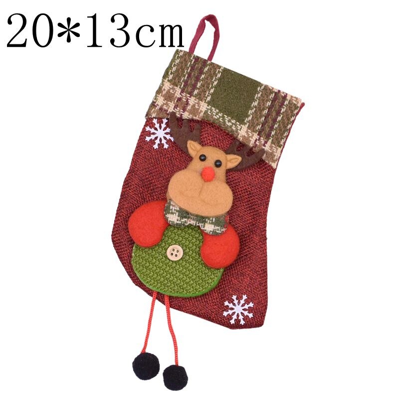 Kerst Cadeau Zakken Kerst Kous Kerstboom Ornamenten Voor Thuis Nieuwjaar Sokken Noel Natal Navidad Decoratie Kids: 20x13cm B05