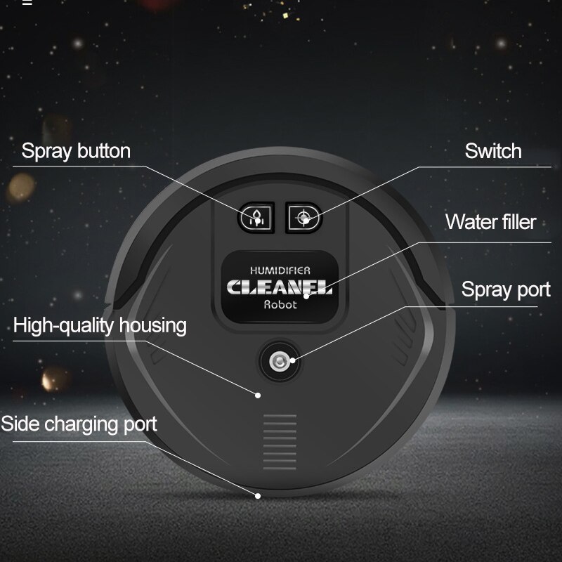 UV Disinfection Robot Sweeper Smart Rechargeable Auto Sweeping Robot Diffuser Strong Suction USB Charging Cordless Cleaning