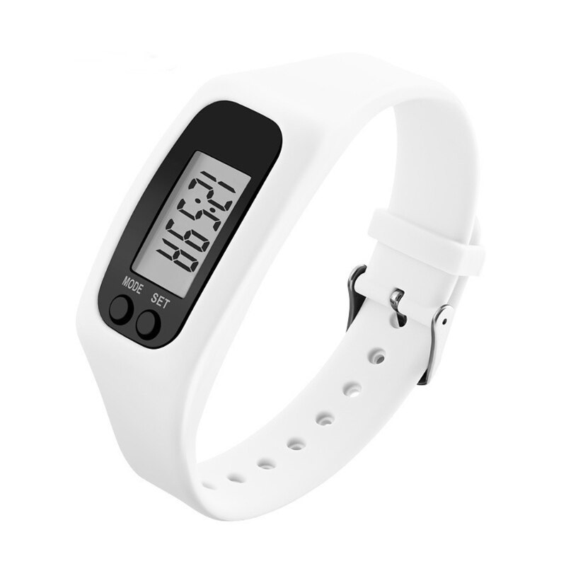 Podómetro de reloj para contador de pasos preciso, distancia para caminar, contador de calorías: White