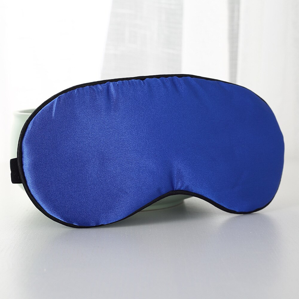 1 Uds descanso de seda pura antifaz para dormir antifaz acolchado opaco viaje Relax Aid venda de ojos cubierta de ojos máscara para cuidado ocular herramientas de belleza: Blue