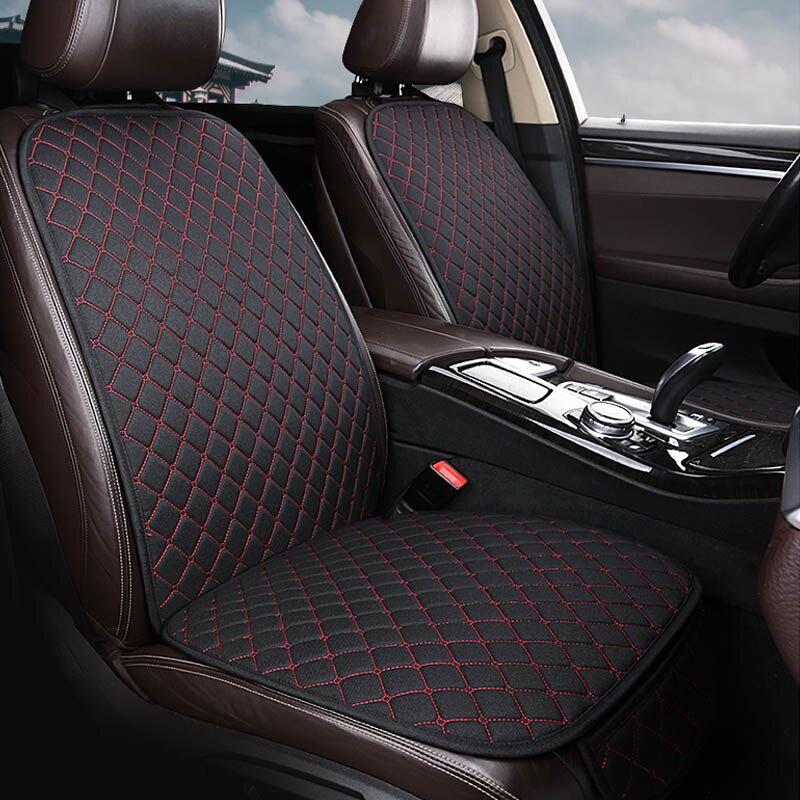Fuzhkaqi Vlas Auto Stoelhoezen Voor Ford Focus 2 3 Fushion Ranger Mondeo Fiesta Edge Verkennen Kuga Fiesta Fusion Auto zetels: Front row black red