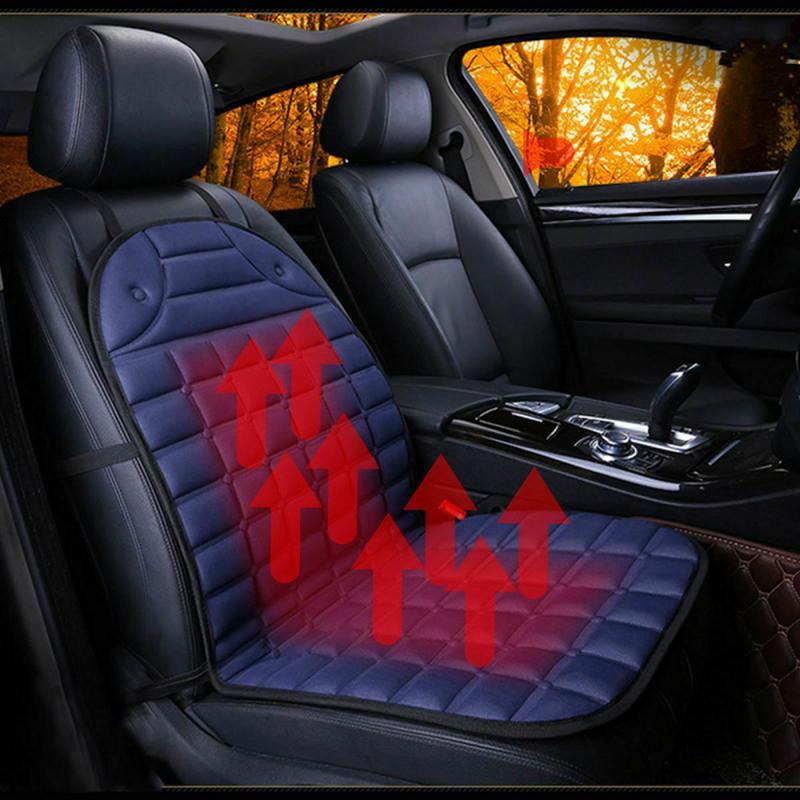 Housse De Siège Auto Chauffante 12-24V - Coussin Chauffant Hiver, Universelle, En Flanelle Noire