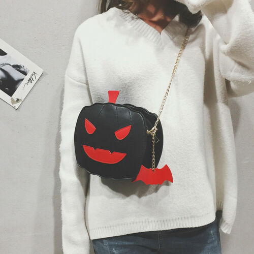 Bolso bandolera de calabaza para Halloween, bolso de mano para mujer, bolso de mano con truco o trato, pequeño Diablo, bandolera de hombro, bolsa de dulces para chicas