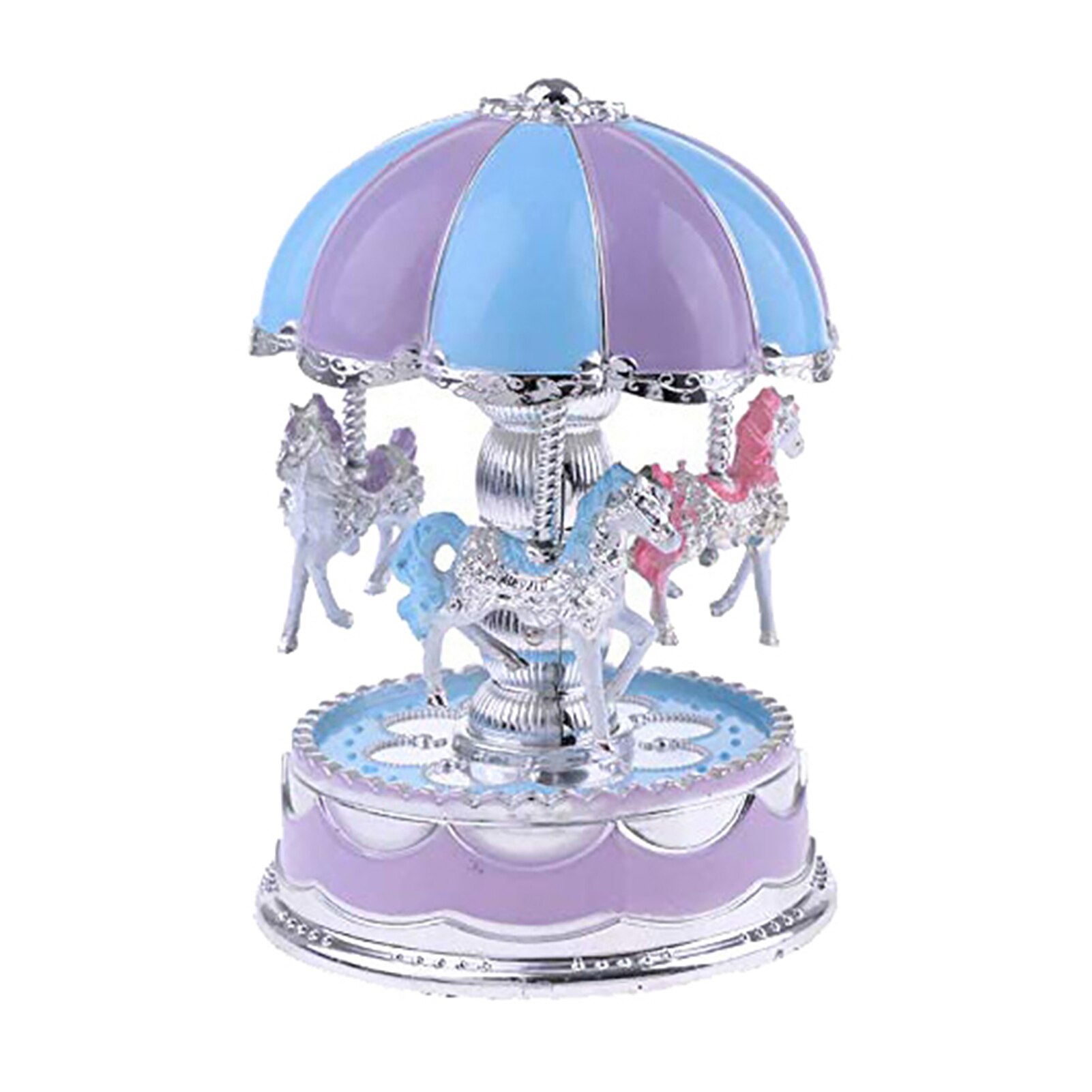 SALES！！ Carousel Cartoon Horses LED Music Box Birthday Ornament Decoration Toy