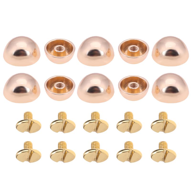 10 pièces dôme champignon Rivet pointe vis dos maroquinerie taches métallique bricolage Punk décoré vêtement décor: Gold