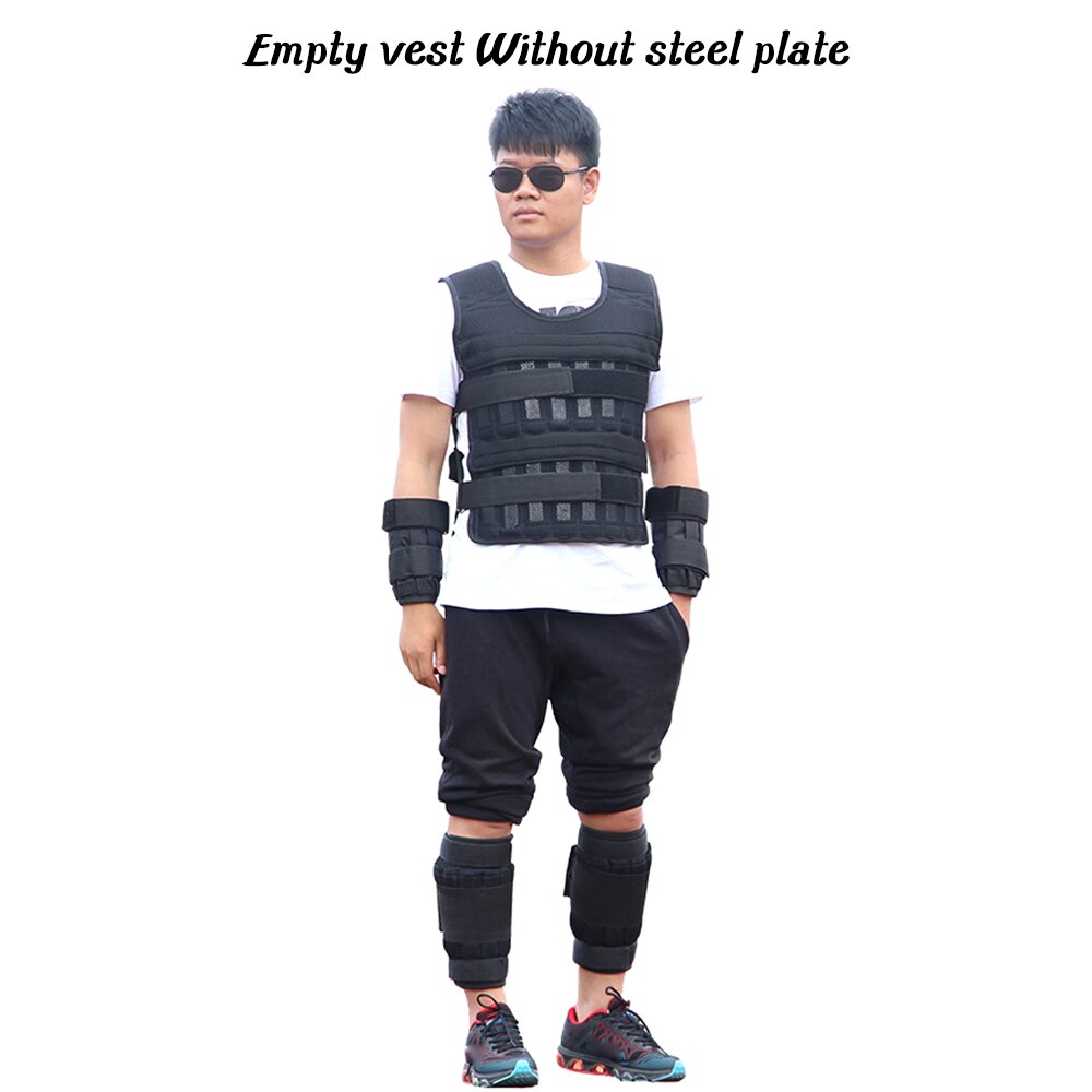 15 /20/50KG Loading Weighted Vest For Boxing Training Workout Fitness Equipment Adjustable Waistcoat Jacket Sand Clothing Vest