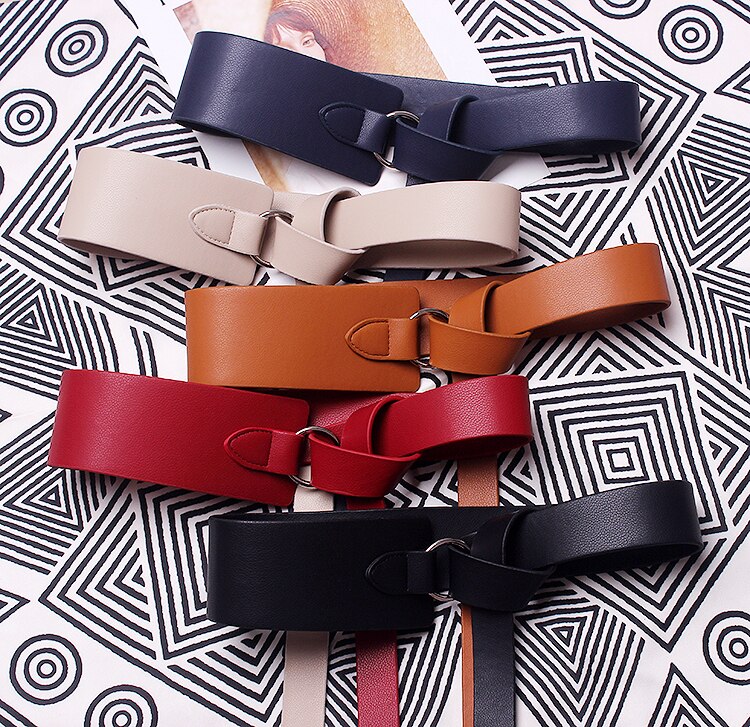 [EAM] été printemps nouvelle décontracté solide cinq couleurs ceinture femme large ceinture longue 128cm en cuir souple à la AA213
