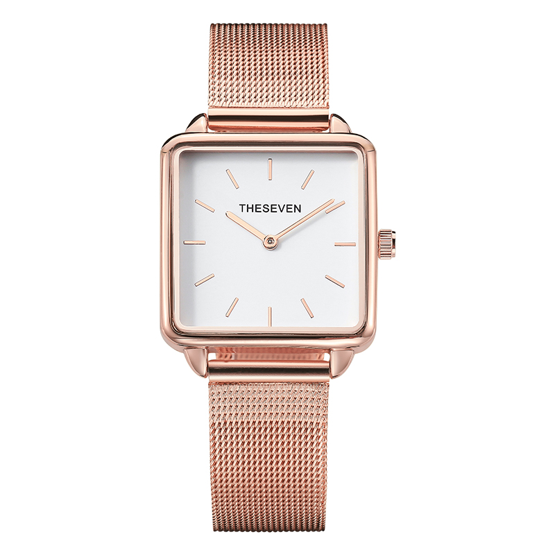 THESEVEN Stijlvolle Boxy Womens Horloge Stijlvolle Dames Vierkante Gouden Horloges Relogio Feminino