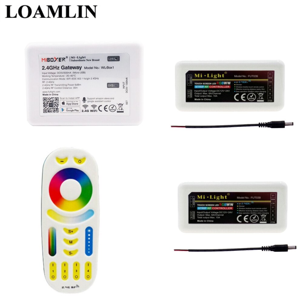 Led Controller Mi Light Rgbww Remote 2.4G Wifi Ibox2 Controle Rgbww Doos Voor Rgb/Rgbw/Rgbww/ rgb + Cct Led Strip Licht DC12-24V