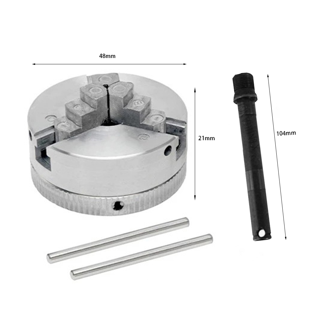 Metal 3 Jaws Lathe Chuck Self-Centering M12 Wood Clamp Machinery Plate Hole Drill Chuck Holder Accessories Woodworking Tool Set