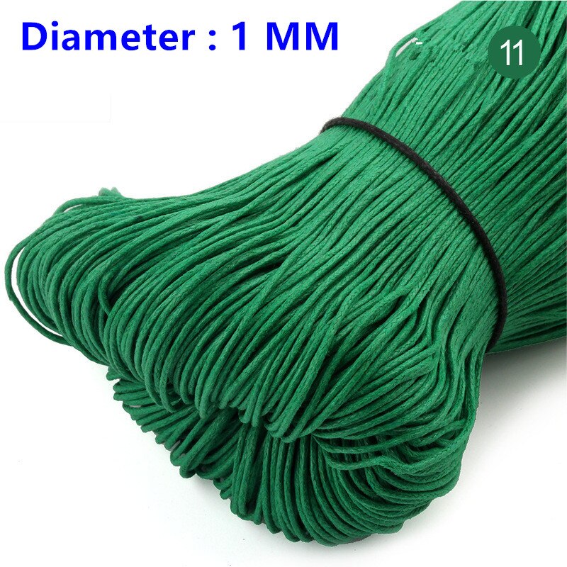 10Yard 1MM Colorful Waxed Cotton Cord Rope Waxed Leather Thread String Strap For Necklace Bracelet Beads Jewelry Making Supplies: Green  1MM