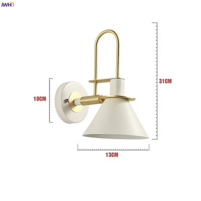 IWHD Nordic Moderne Wandlamp Naast Slaapkamer Woonkamer LED Wandlamp Sconces Wandlamp Applique Murale Armatuur Verlichting: WHITE