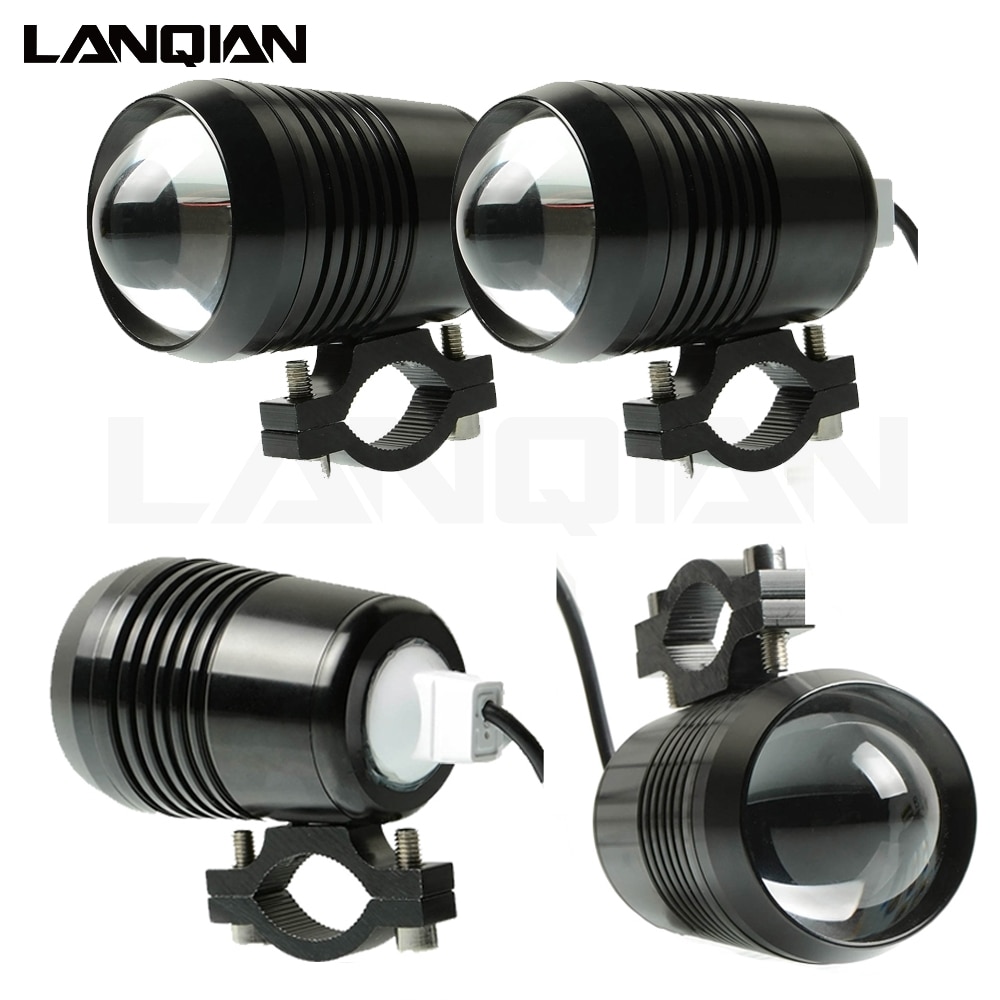 Universal 2PCS 30W Motorcycle LED Headlight 1200LM chip U2 Motorbike Driving Spotlight Street Moto Fog Spot Head Light Lamp