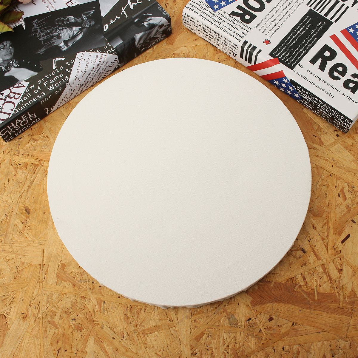 300mm Artist Round Oil Painting Frame Panels Canvas Blank White Cotton Acrylic Primed Home Decor Frame