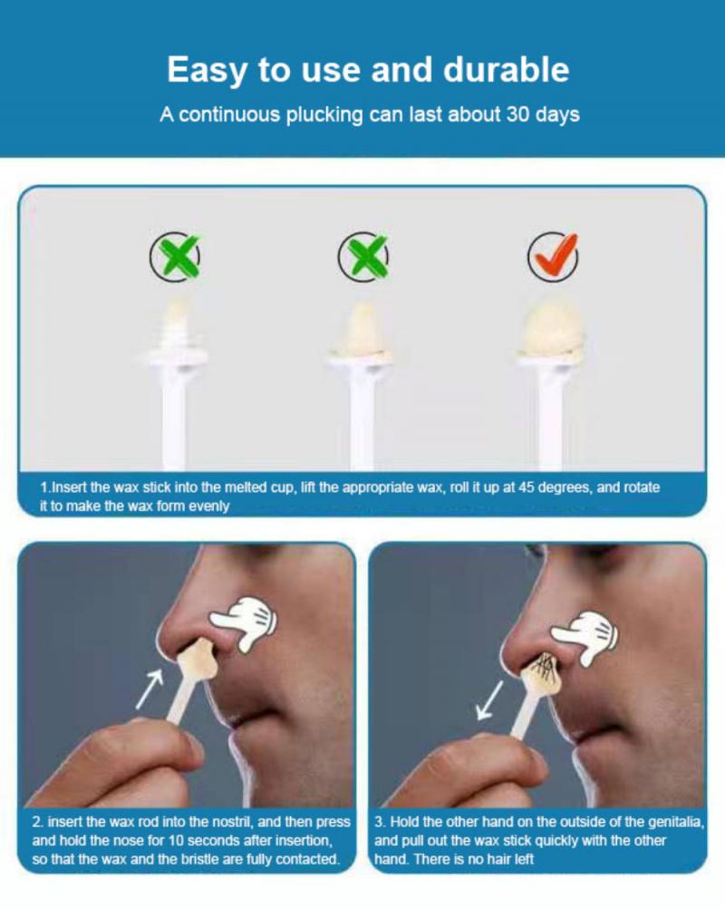 Wax Bean Nose Hair Removal Kit Nose Hair Cleaner Nostril Hair Removal Trimming Unisex Body Cleaning Products Waxing Kits