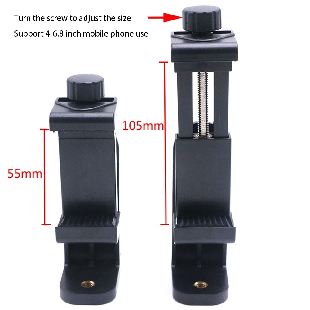Pince réglable universel Smartphone trépied adaptateur support de téléphone portable adaptateur adapté à tous les téléphones tourne Vertical Horizontal