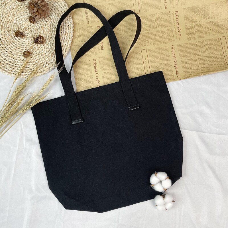 Bag Women Big Canvas Handbag Reusable Solid Color Tote Bags Large Capacity Shoulder Bag Grocery Storage Eco Shopping Bag