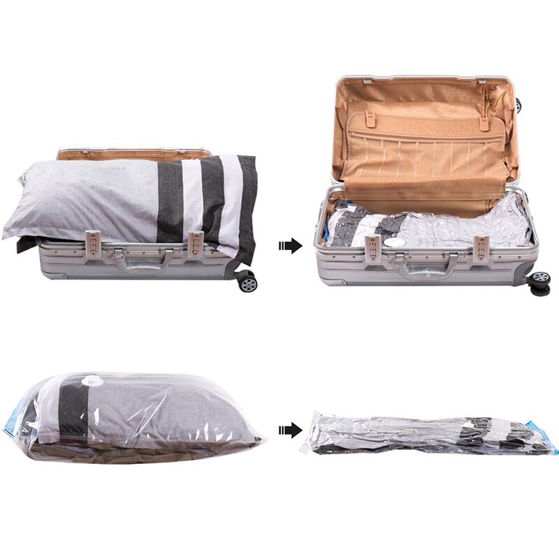 ADMY Vacuum Bag Storage Bag Home Organizer Transparent Border Foldable Clothes Organizer Seal Compressed Saving Storage Bag