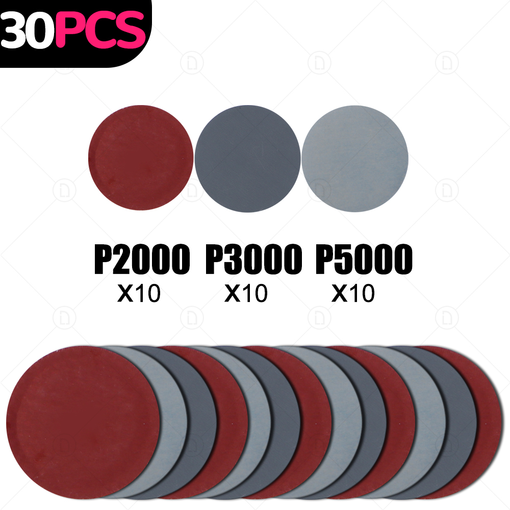 Almohadilla de discos de lijado de 2 y 3 pulgadas, rueda de pulido abrasivo, juego de papel de lija de madera, reparación de faros de coche, Kit de papel de lija de restauración de pulido: Morado / 2000