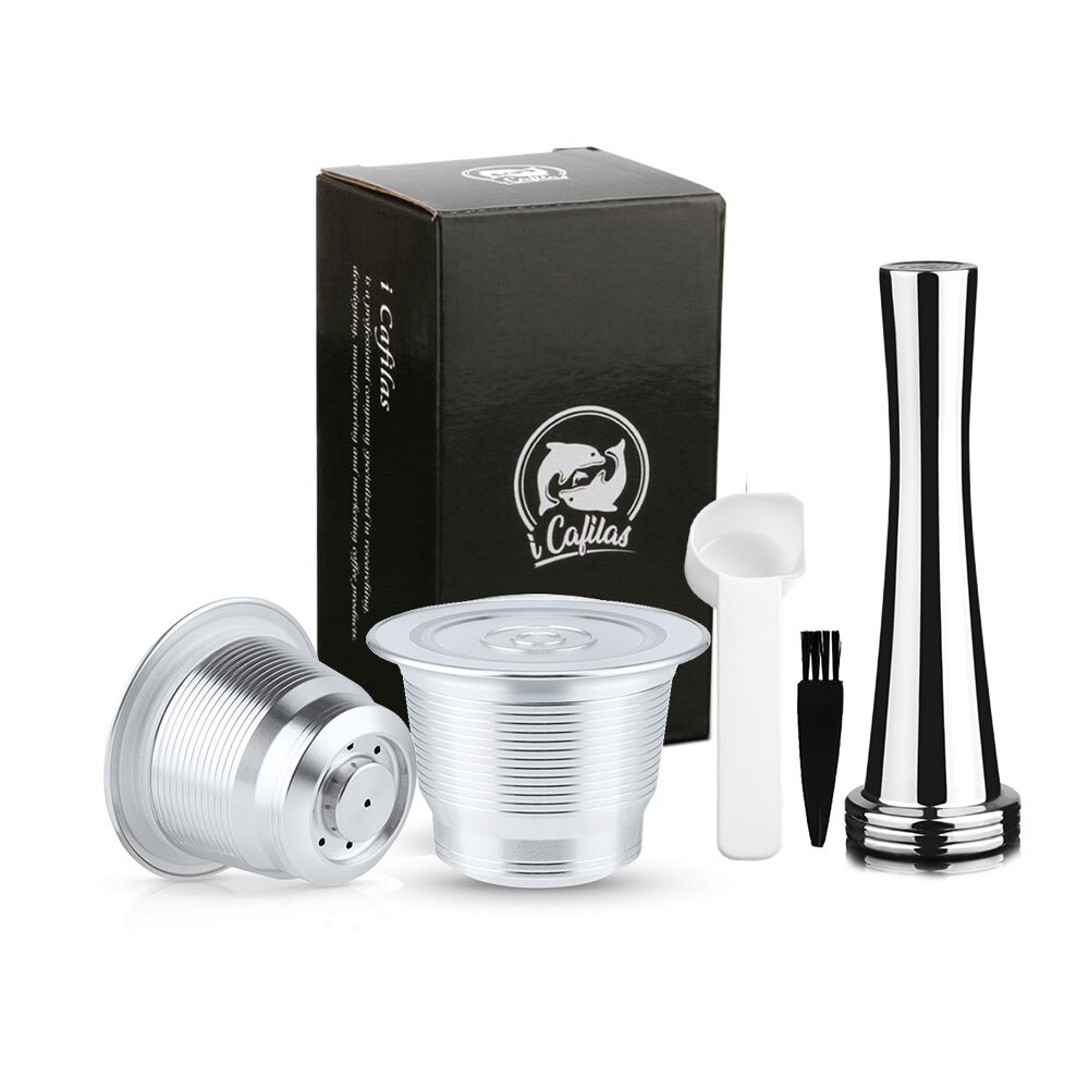 Icafilas Voor Nespresso Capsule Herbruikbare Espresso Staal Koffie Pod Filters Voor Mini C30 D30 &amp; Pixie Koffiezetapparaat: 2capsule-1t
